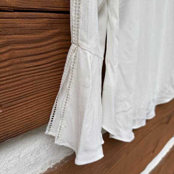 JOHNSTON & MURPHY Women’s Bell Sleeves Top Cream, Crepe, Sz Small S 45-1544 NWT - Picture 16 of 16